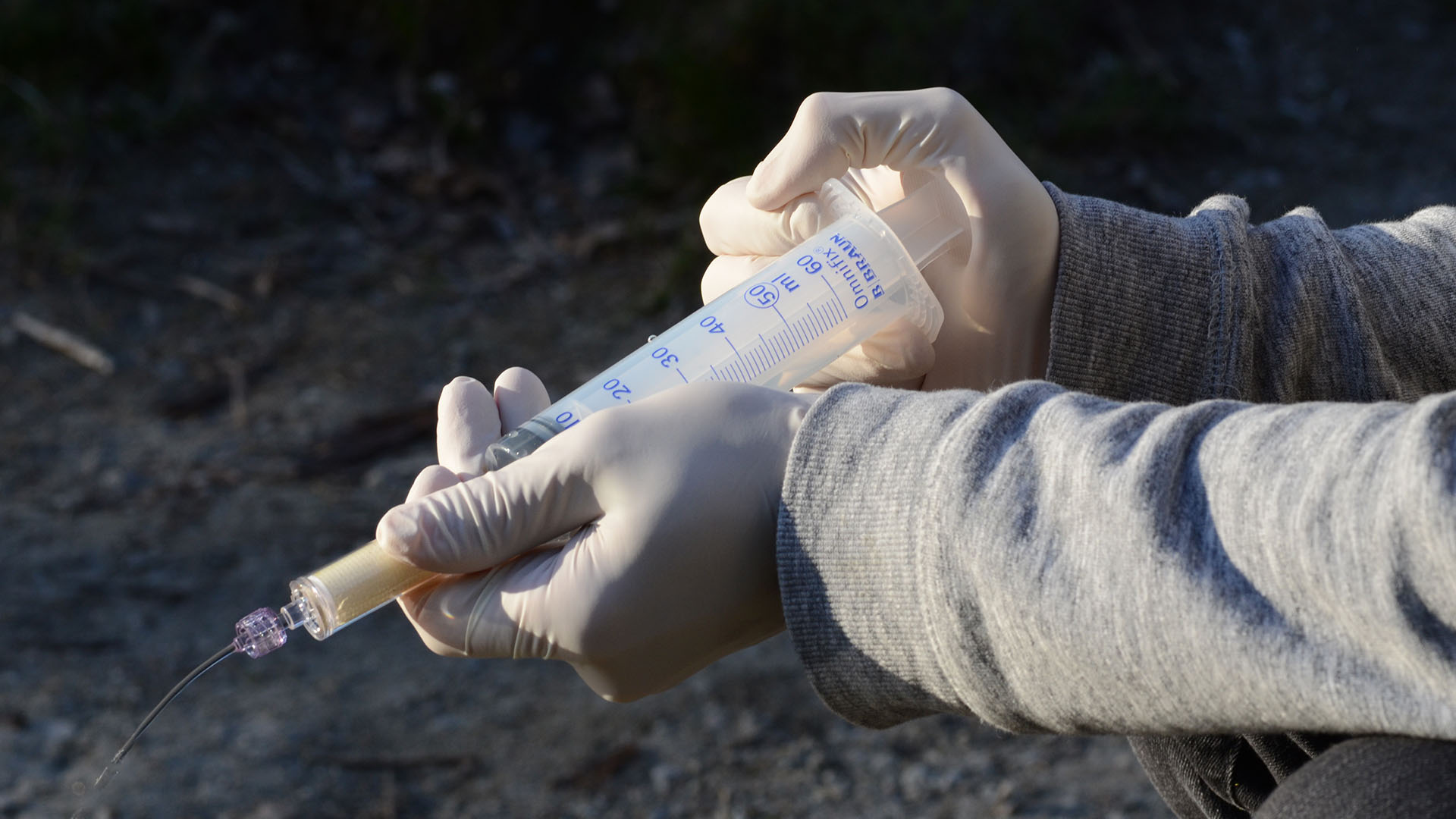 Taking water samples